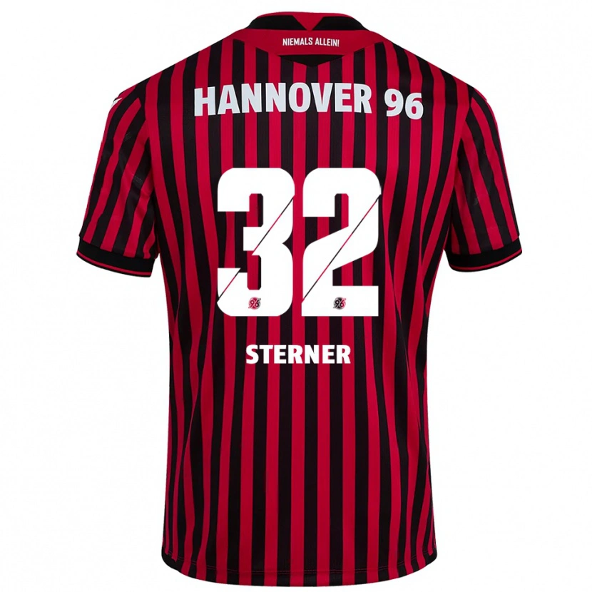 Danxen Børn Jonas Sterner #32 Rød Sort Hjemmebane Spillertrøjer 2025/26 Trøje T-Shirt