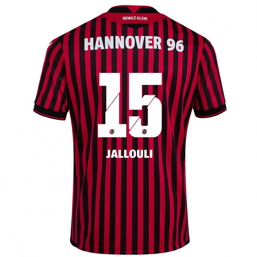 Danxen Børn Marouan Jallouli #15 Rød Sort Hjemmebane Spillertrøjer 2025/26 Trøje T-Shirt