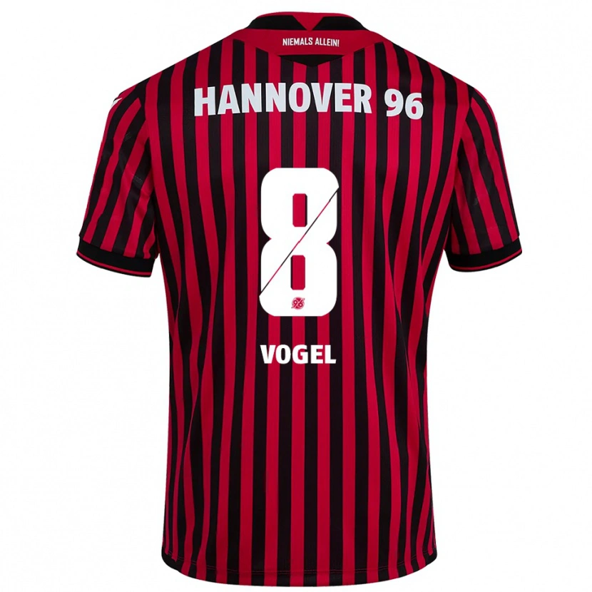 Danxen Børn Alexander Vogel #8 Rød Sort Hjemmebane Spillertrøjer 2025/26 Trøje T-Shirt