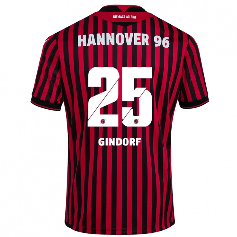 Danxen Børn Lars Gindorf #25 Rød Sort Hjemmebane Spillertrøjer 2025/26 Trøje T-Shirt