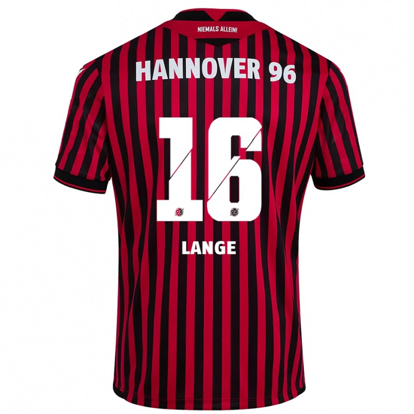 Danxen Børn Anton Lange #16 Rød Sort Hjemmebane Spillertrøjer 2025/26 Trøje T-Shirt