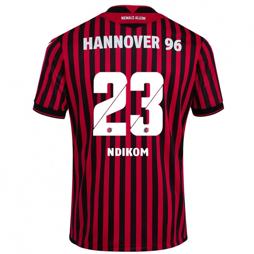 Danxen Børn Montell Ndikom #23 Rød Sort Hjemmebane Spillertrøjer 2025/26 Trøje T-Shirt