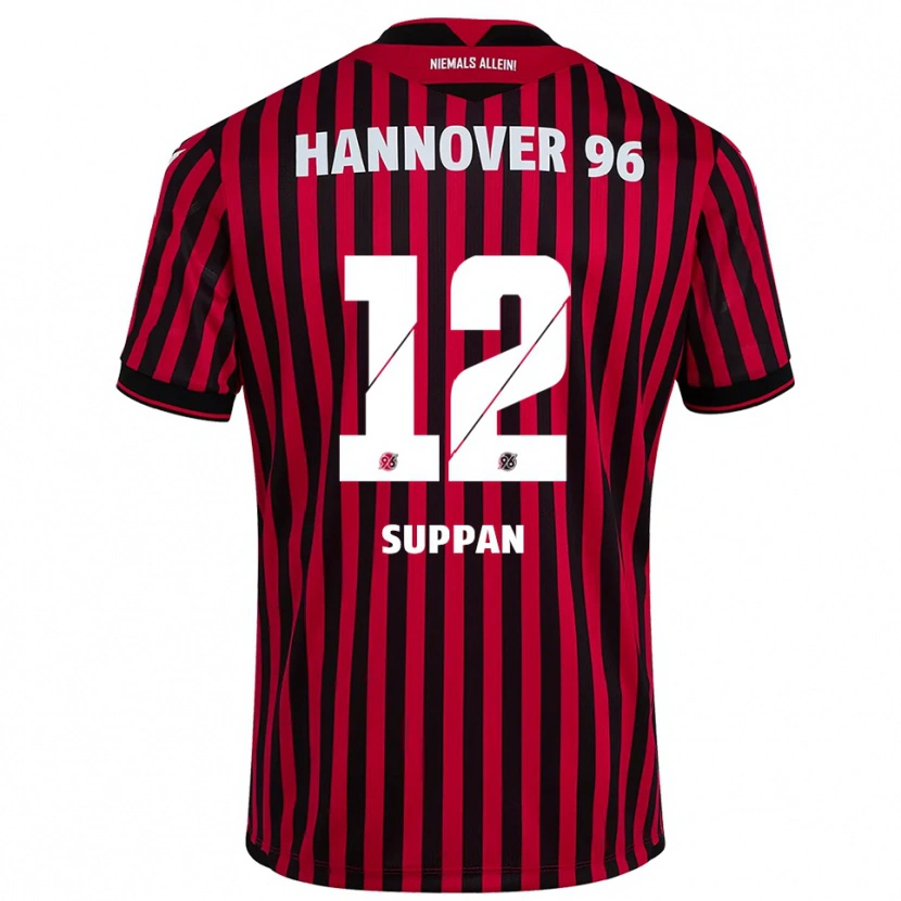 Danxen Børn Jannik Suppan #12 Rød Sort Hjemmebane Spillertrøjer 2025/26 Trøje T-Shirt