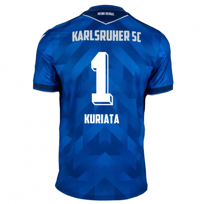 Danxen Børn Malik Kuriata #1 Blå Hvid Hjemmebane Spillertrøjer 2025/26 Trøje T-Shirt