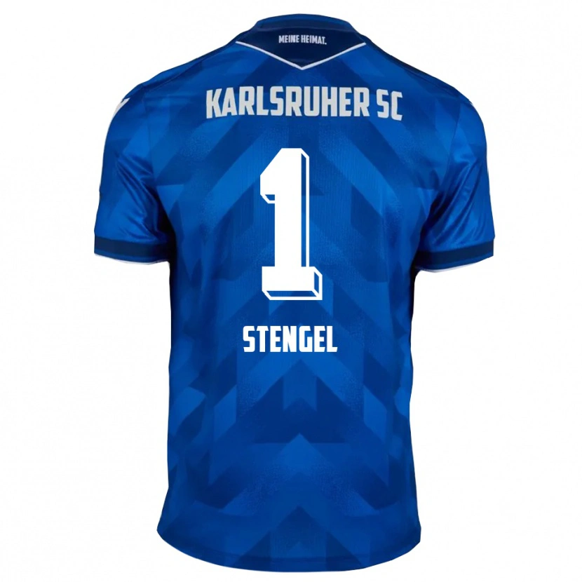 Danxen Børn Konstantin Stengel #1 Blå Hvid Hjemmebane Spillertrøjer 2025/26 Trøje T-Shirt