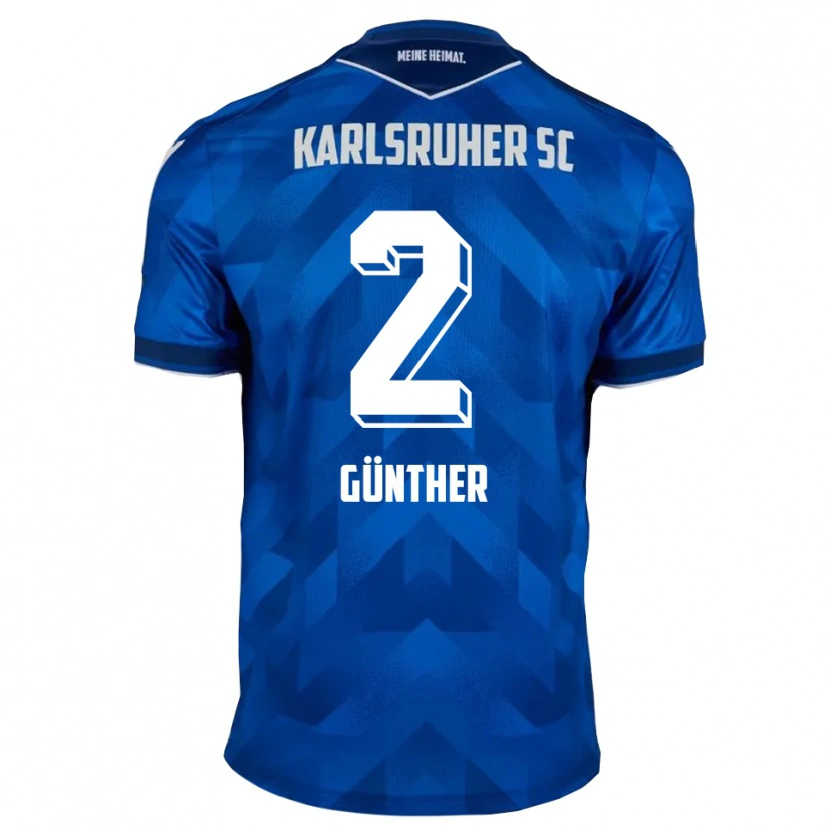 Danxen Børn Noah Günther #2 Blå Hvid Hjemmebane Spillertrøjer 2025/26 Trøje T-Shirt