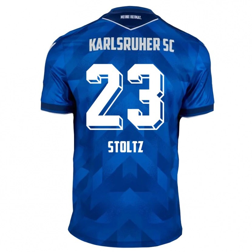 Danxen Børn Michael Stoltz #23 Blå Hvid Hjemmebane Spillertrøjer 2025/26 Trøje T-Shirt