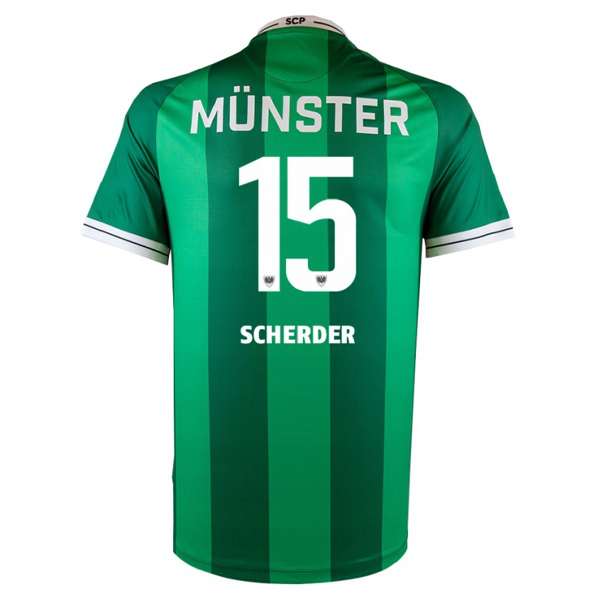 Danxen Børn Simon Scherder #15 Grøn Hvid Hjemmebane Spillertrøjer 2025/26 Trøje T-Shirt