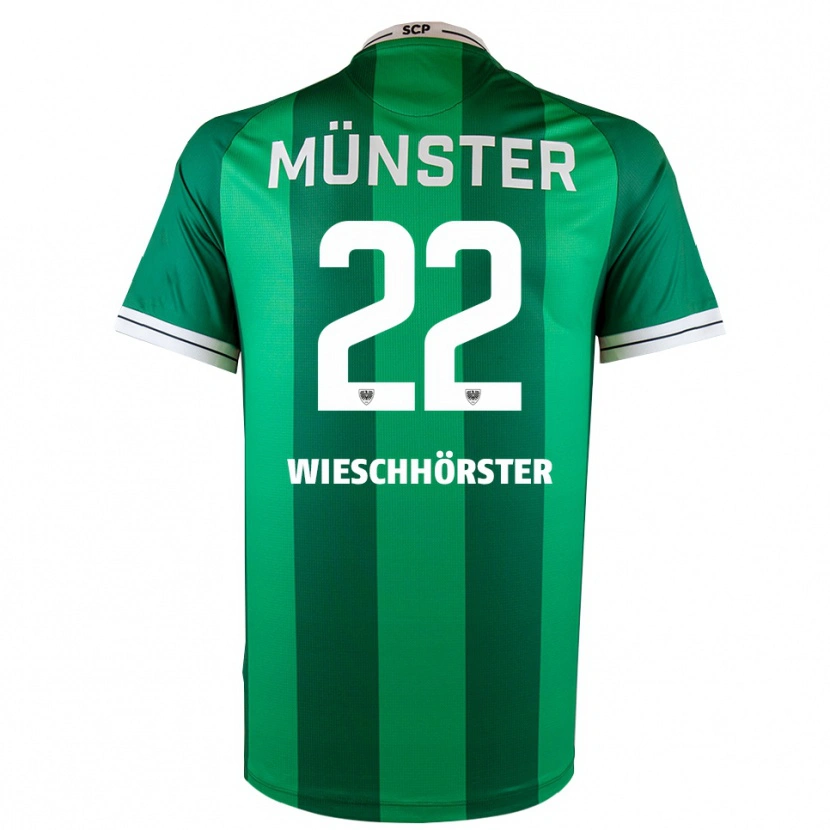 Danxen Børn Falk Wieschhörster #22 Grøn Hvid Hjemmebane Spillertrøjer 2025/26 Trøje T-Shirt