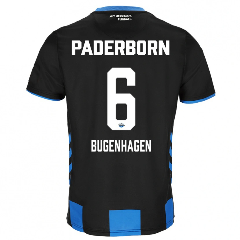Danxen Børn Julius Bugenhagen #6 Sort Blå Hjemmebane Spillertrøjer 2025/26 Trøje T-Shirt