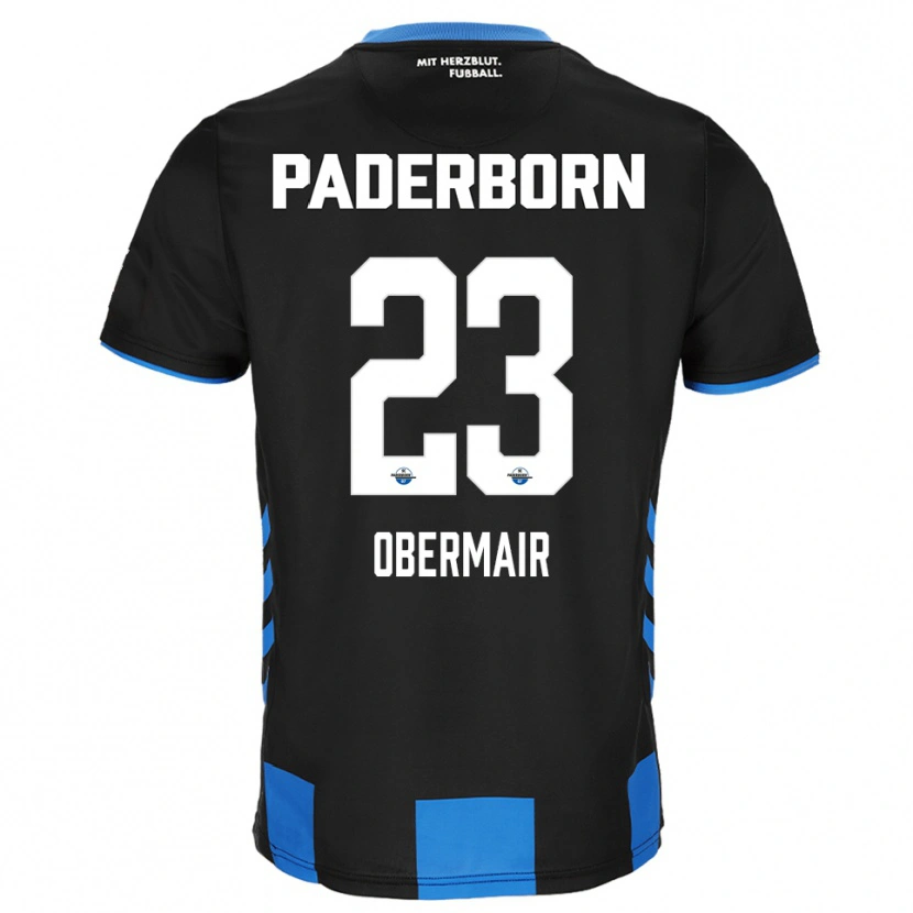 Danxen Børn Raphael Obermair #23 Sort Blå Hjemmebane Spillertrøjer 2025/26 Trøje T-Shirt