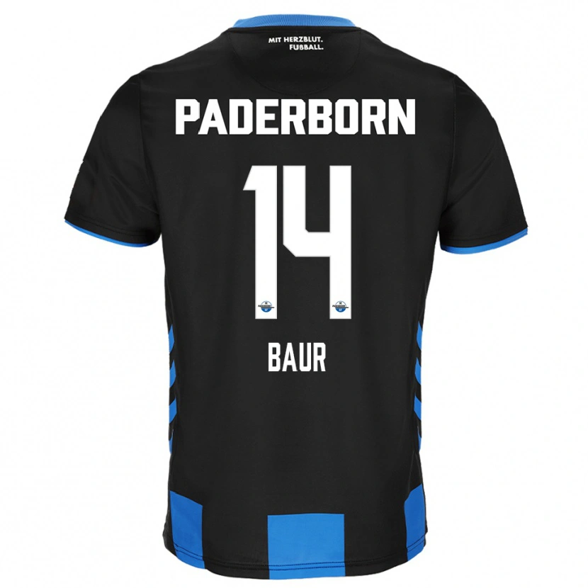 Danxen Børn Mika Baur #14 Sort Blå Hjemmebane Spillertrøjer 2025/26 Trøje T-Shirt