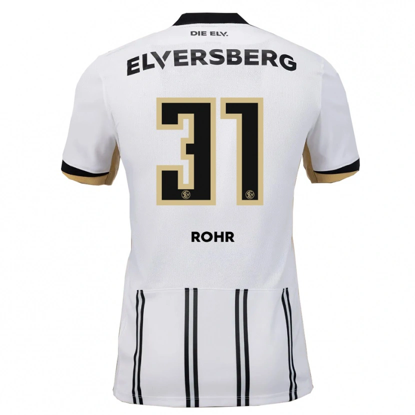 Danxen Børn Maximilian Rohr #31 Hvid Sort Hjemmebane Spillertrøjer 2025/26 Trøje T-Shirt