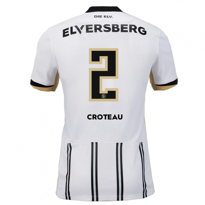 Danxen Børn Jenna Croteau #2 Hvid Sort Hjemmebane Spillertrøjer 2025/26 Trøje T-Shirt