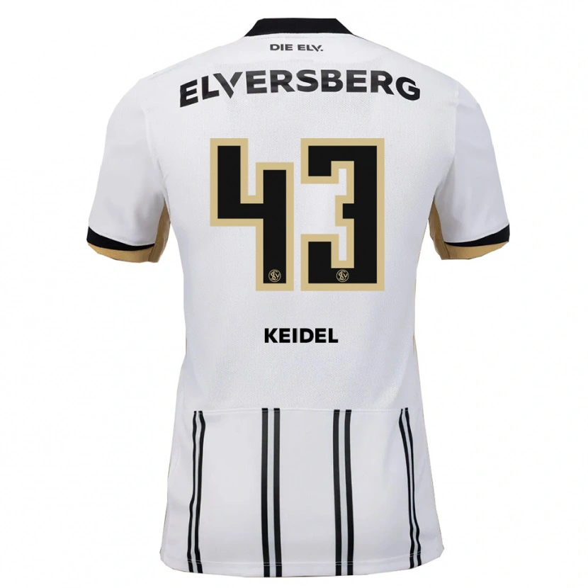 Danxen Børn Felix Keidel #43 Hvid Sort Hjemmebane Spillertrøjer 2025/26 Trøje T-Shirt
