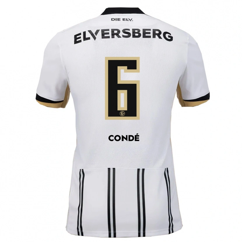 Danxen Børn Amara Condé #6 Hvid Sort Hjemmebane Spillertrøjer 2025/26 Trøje T-Shirt