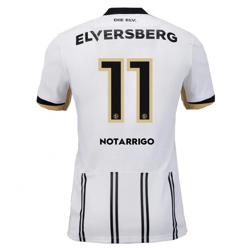 Danxen Børn Lionel Notarrigo #11 Hvid Sort Hjemmebane Spillertrøjer 2025/26 Trøje T-Shirt
