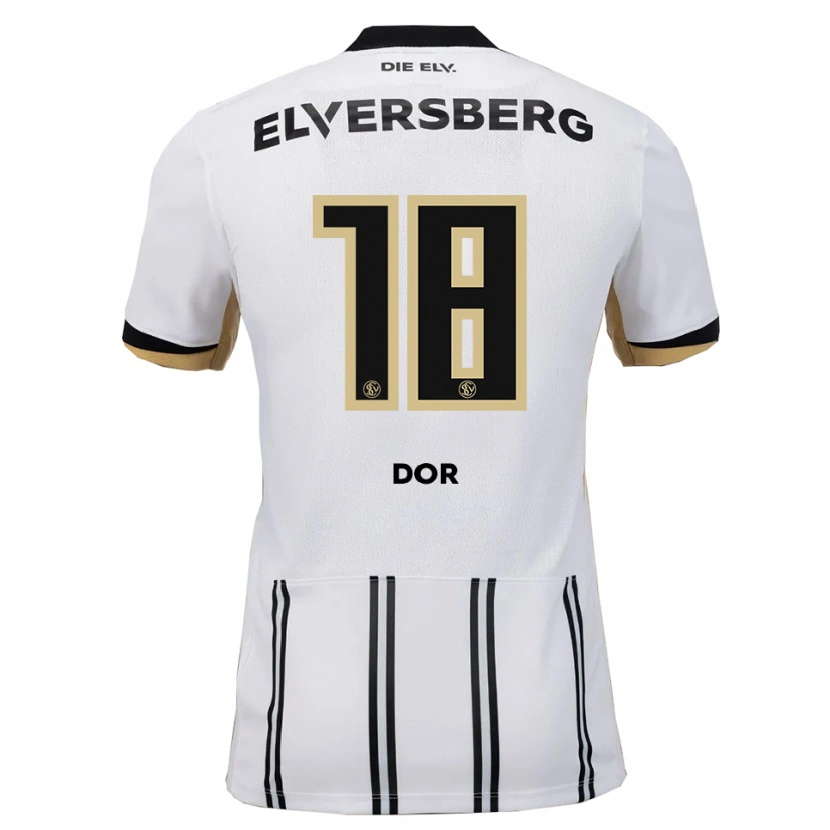 Danxen Børn Jibril Dor #18 Hvid Sort Hjemmebane Spillertrøjer 2025/26 Trøje T-Shirt