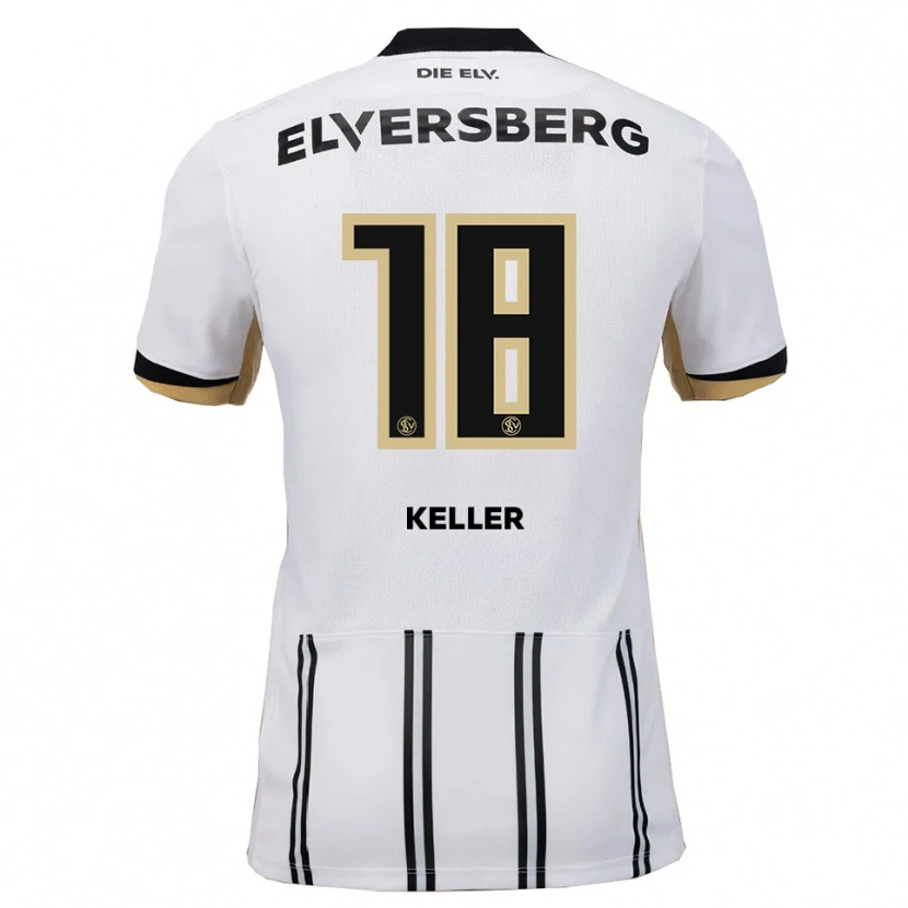 Danxen Børn Tyler Keller #18 Hvid Sort Hjemmebane Spillertrøjer 2025/26 Trøje T-Shirt