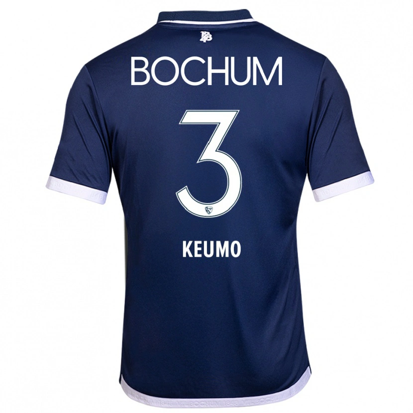 Danxen Børn Darnell Keumo #3 Navy Hvid Hjemmebane Spillertrøjer 2025/26 Trøje T-Shirt