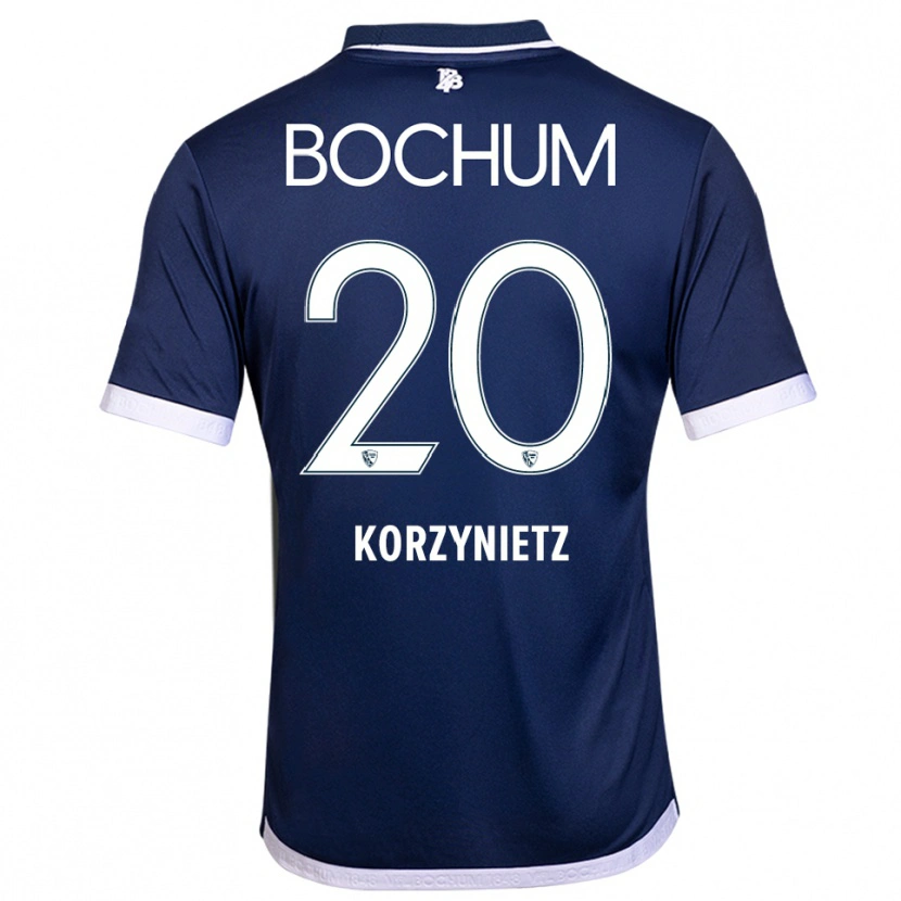 Danxen Børn Jaden Korzynietz #20 Navy Hvid Hjemmebane Spillertrøjer 2025/26 Trøje T-Shirt