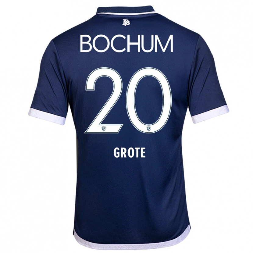 Danxen Børn Dennis Grote #20 Navy Hvid Hjemmebane Spillertrøjer 2025/26 Trøje T-Shirt