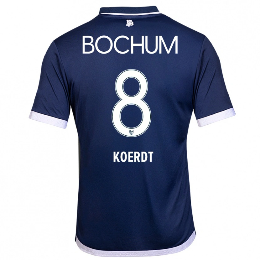 Danxen Børn Lennart Koerdt #8 Navy Hvid Hjemmebane Spillertrøjer 2025/26 Trøje T-Shirt
