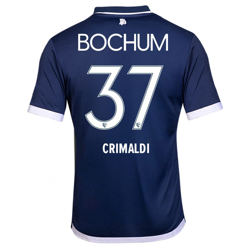 Danxen Børn Alessandro Crimaldi #37 Navy Hvid Hjemmebane Spillertrøjer 2025/26 Trøje T-Shirt