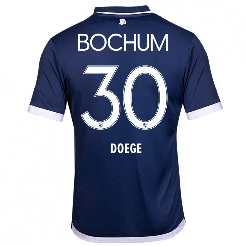 Danxen Børn Leonie Doege #30 Navy Hvid Hjemmebane Spillertrøjer 2025/26 Trøje T-Shirt