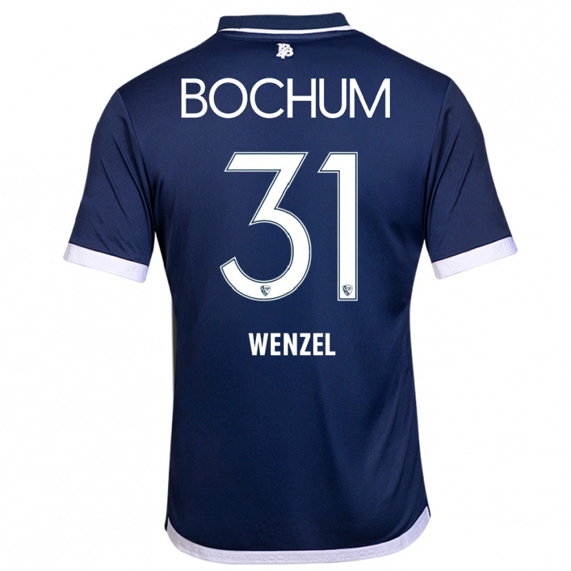 Danxen Børn Franziska Wenzel #31 Navy Hvid Hjemmebane Spillertrøjer 2025/26 Trøje T-Shirt