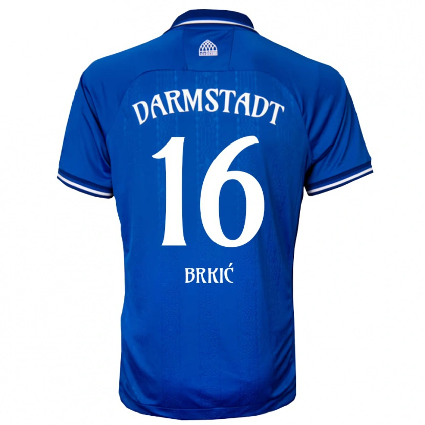 Danxen Børn Amar Brkić #16 Blå Hvid Hjemmebane Spillertrøjer 2025/26 Trøje T-Shirt