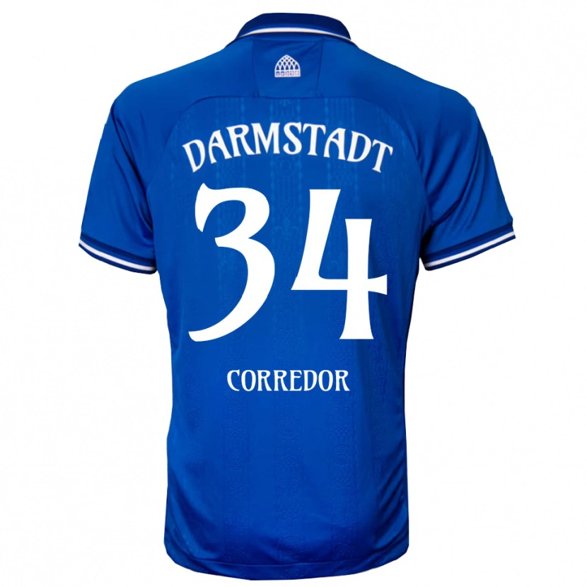 Danxen Børn Killian Corredor #34 Blå Hvid Hjemmebane Spillertrøjer 2025/26 Trøje T-Shirt