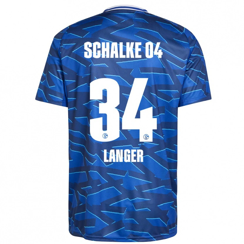 Danxen Børn Michael Langer #34 Royal Blå Hvid Hjemmebane Spillertrøjer 2025/26 Trøje T-Shirt
