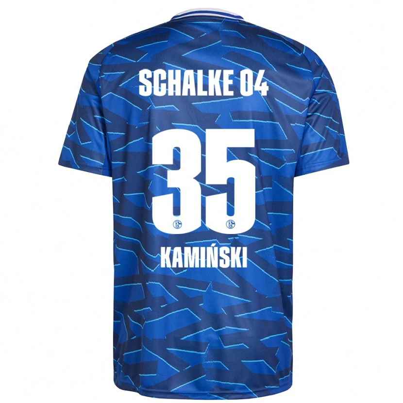 Danxen Børn Marcin Kaminski #35 Royal Blå Hvid Hjemmebane Spillertrøjer 2025/26 Trøje T-Shirt