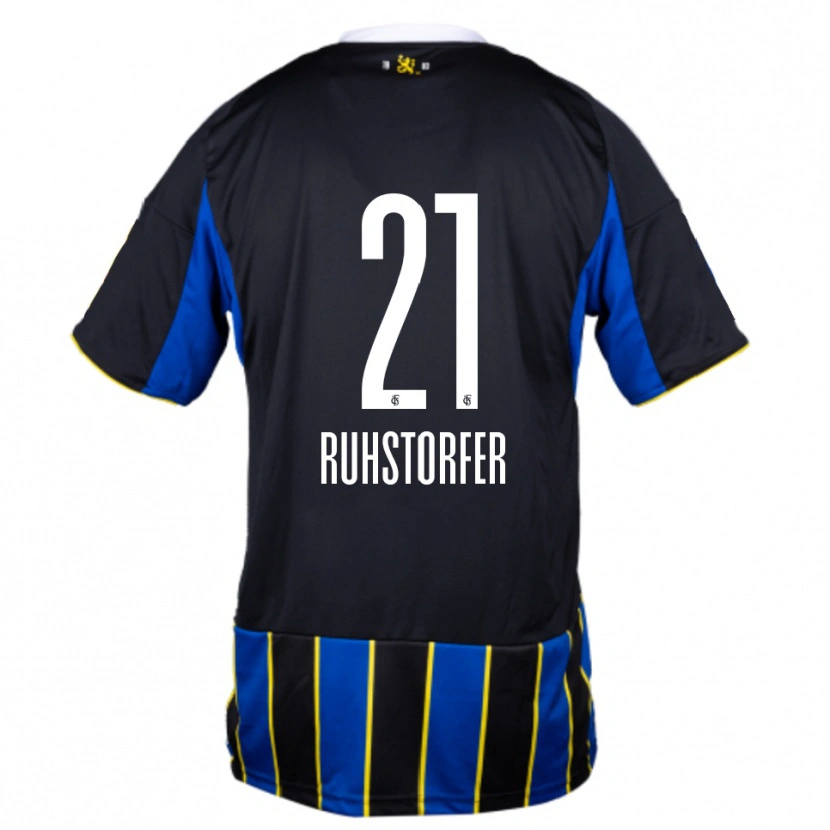 Danxen Børn Kimberly Ruhstorfer #21 Blå Sort Gul Hjemmebane Spillertrøjer 2025/26 Trøje T-Shirt