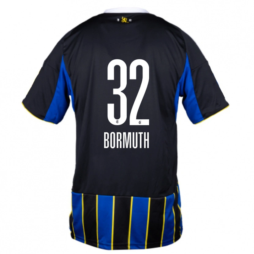 Danxen Børn Robin Bormuth #32 Blå Sort Gul Hjemmebane Spillertrøjer 2025/26 Trøje T-Shirt