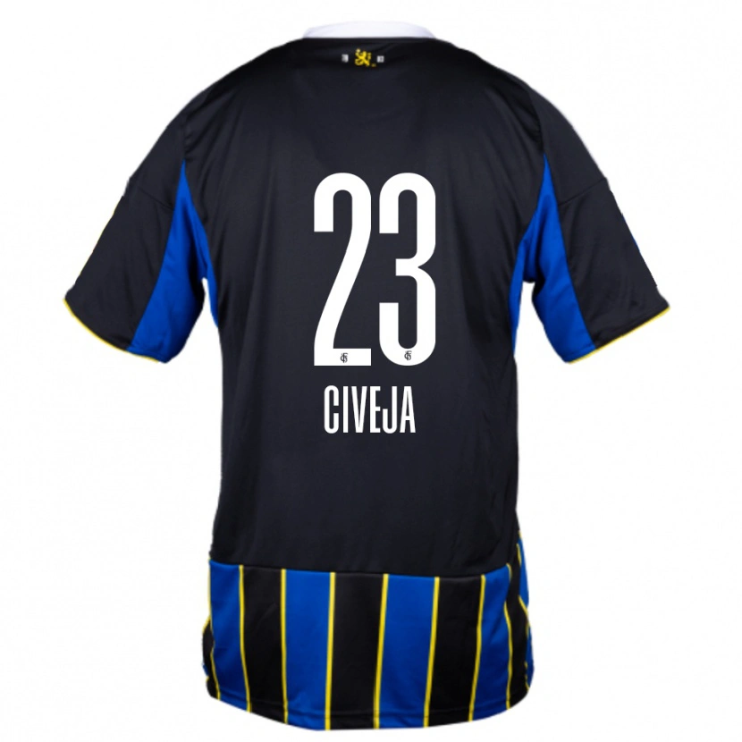 Danxen Børn Tim Civeja #23 Blå Sort Gul Hjemmebane Spillertrøjer 2025/26 Trøje T-Shirt