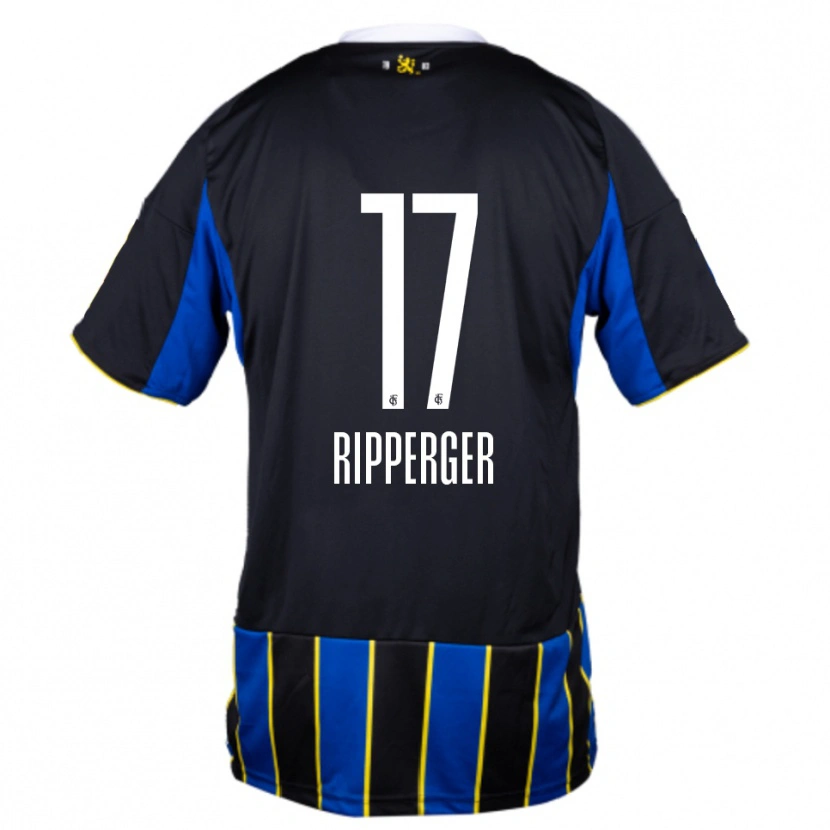 Danxen Børn Lena Ripperger #17 Blå Sort Gul Hjemmebane Spillertrøjer 2025/26 Trøje T-Shirt