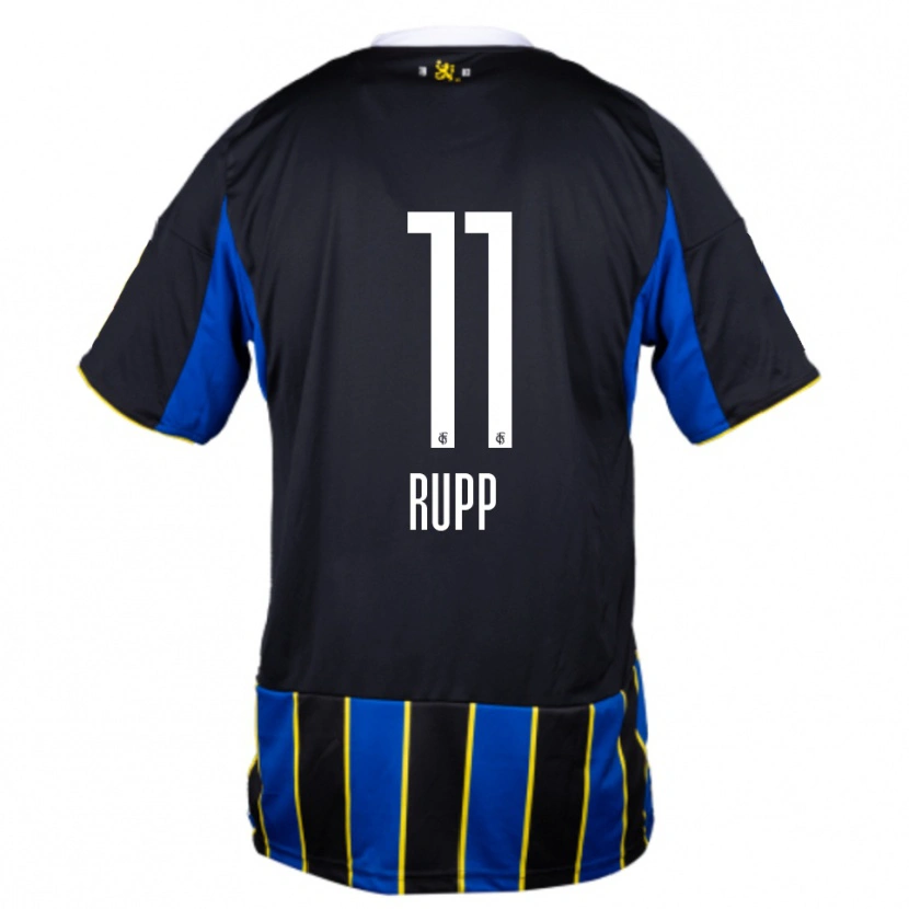 Danxen Børn Finn Rupp #11 Blå Sort Gul Hjemmebane Spillertrøjer 2025/26 Trøje T-Shirt
