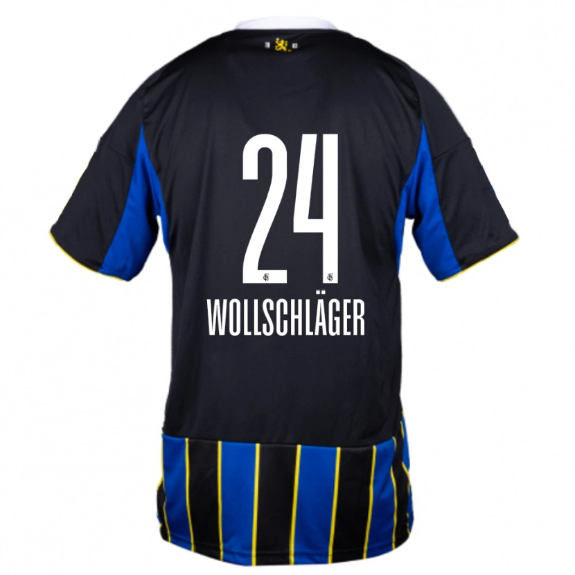 Danxen Børn Luca Wollschläger #24 Blå Sort Gul Hjemmebane Spillertrøjer 2025/26 Trøje T-Shirt