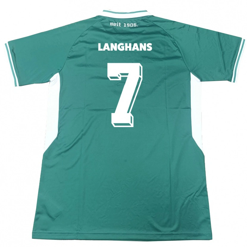 Danxen Børn Leonard Langhans #7 Grøn Hvid Hjemmebane Spillertrøjer 2025/26 Trøje T-Shirt
