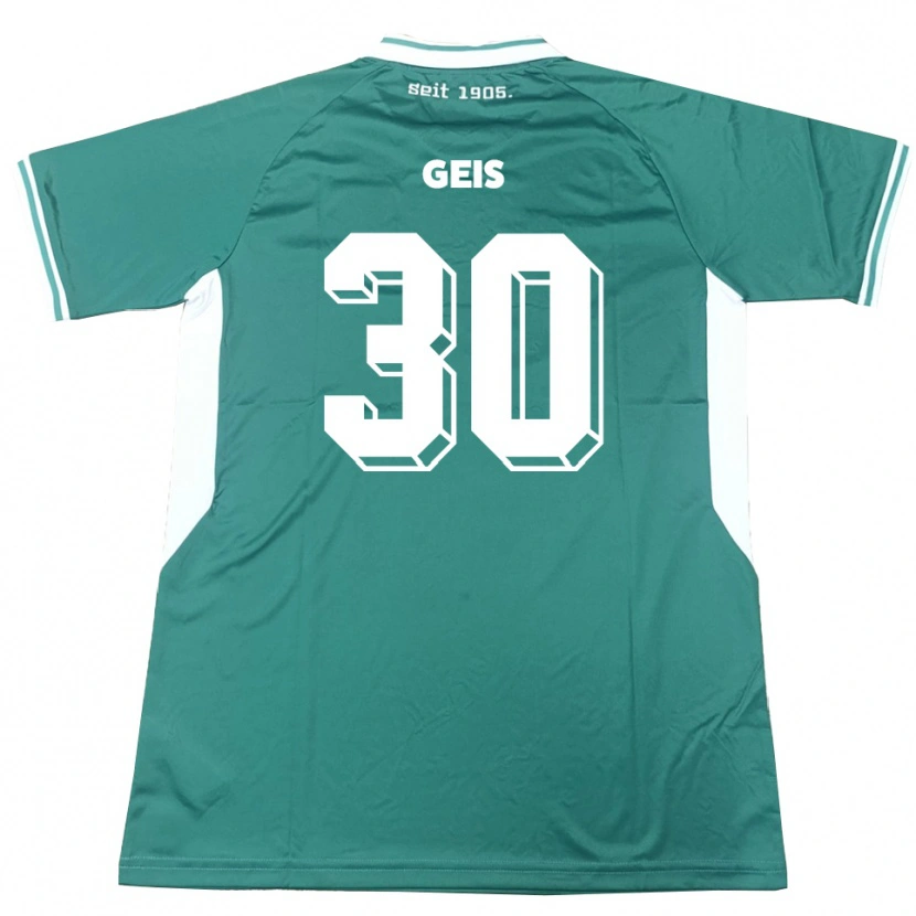 Danxen Børn Johannes Geis #30 Grøn Hvid Hjemmebane Spillertrøjer 2025/26 Trøje T-Shirt
