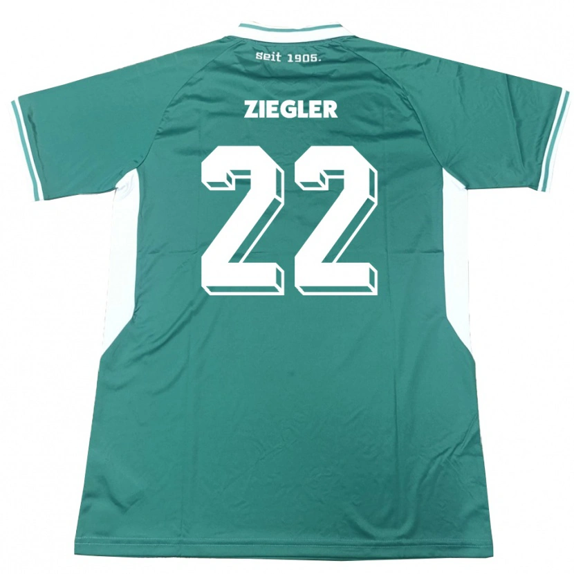 Danxen Børn Kevin Ziegler #22 Grøn Hvid Hjemmebane Spillertrøjer 2025/26 Trøje T-Shirt