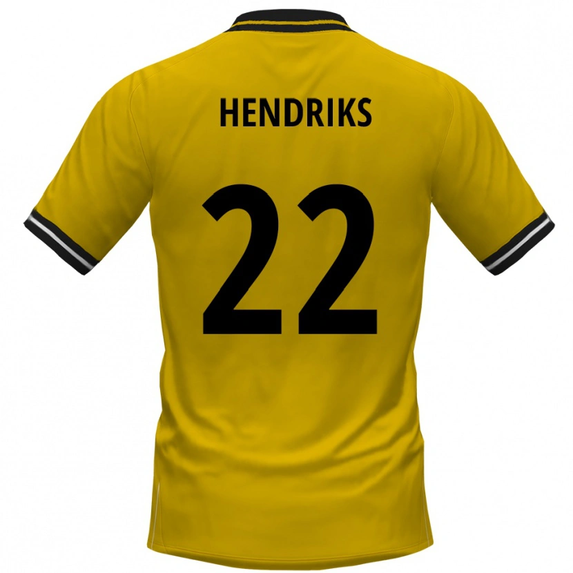 Danxen Børn Tom Hendriks #22 Gul Sort Hjemmebane Spillertrøjer 2025/26 Trøje T-Shirt