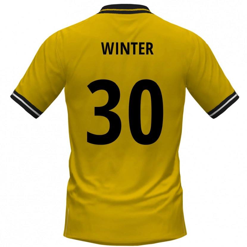 Danxen Børn Nils Winter #30 Gul Sort Hjemmebane Spillertrøjer 2025/26 Trøje T-Shirt