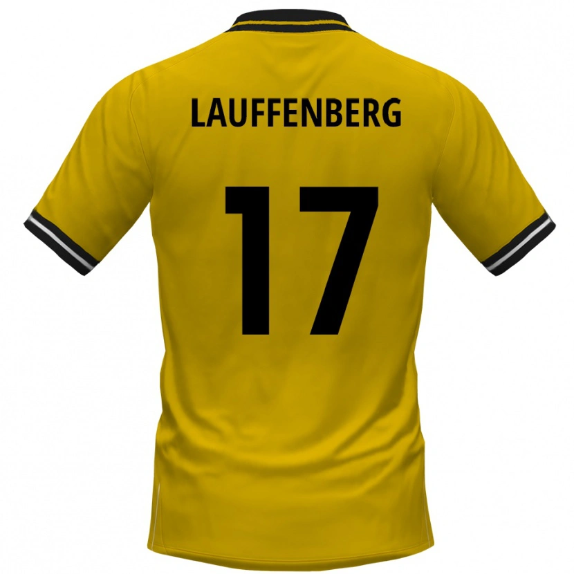 Danxen Børn Rene Lauffenberg #17 Gul Sort Hjemmebane Spillertrøjer 2025/26 Trøje T-Shirt