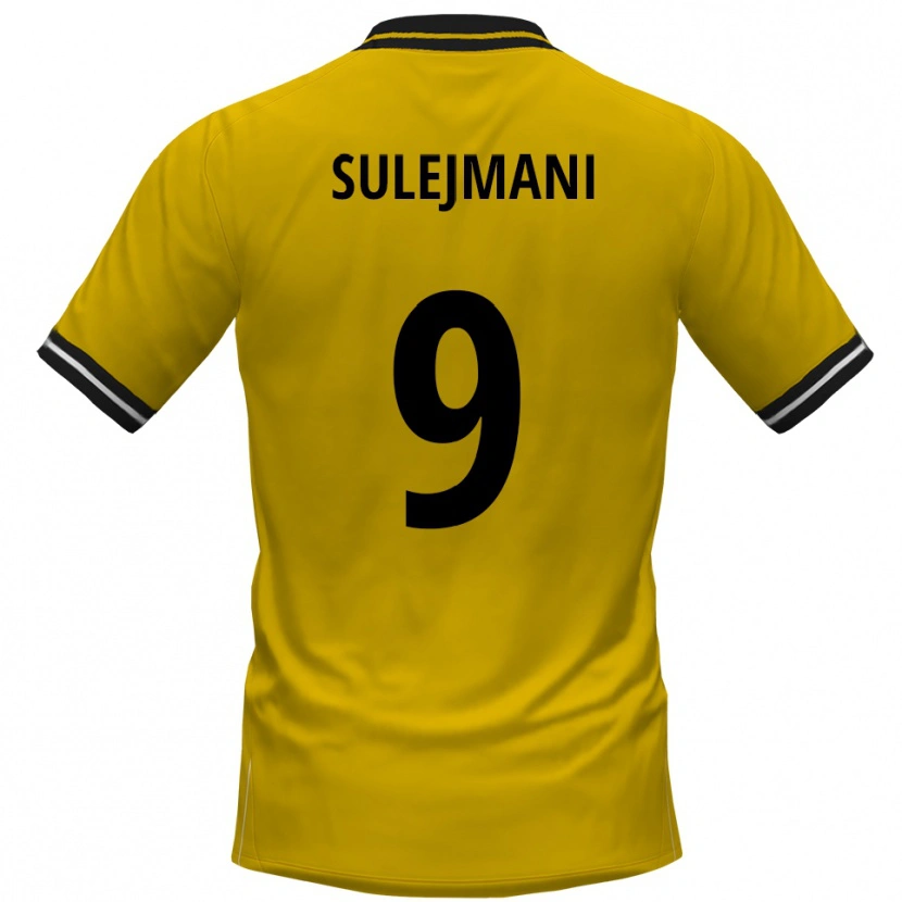 Danxen Børn Valmir Sulejmani #9 Gul Sort Hjemmebane Spillertrøjer 2025/26 Trøje T-Shirt