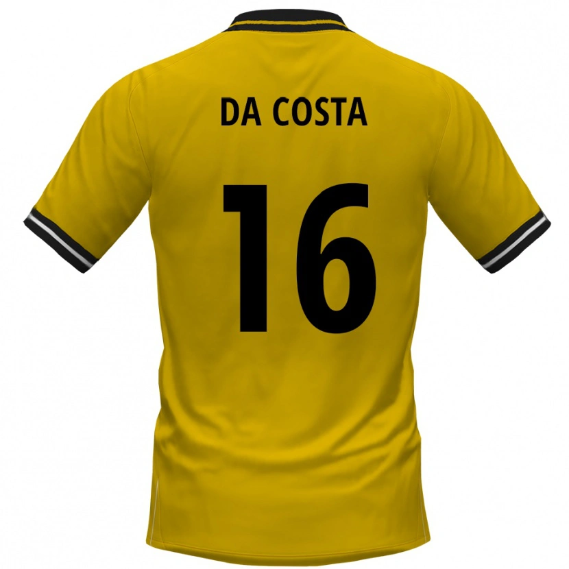 Danxen Børn Fabricio Sylva Da Costa #16 Gul Sort Hjemmebane Spillertrøjer 2025/26 Trøje T-Shirt
