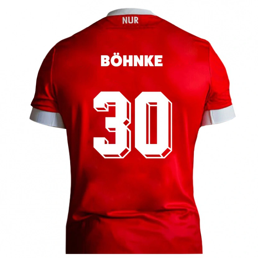 Danxen Børn Max Böhnke #30 Rød Hvid Hjemmebane Spillertrøjer 2025/26 Trøje T-Shirt