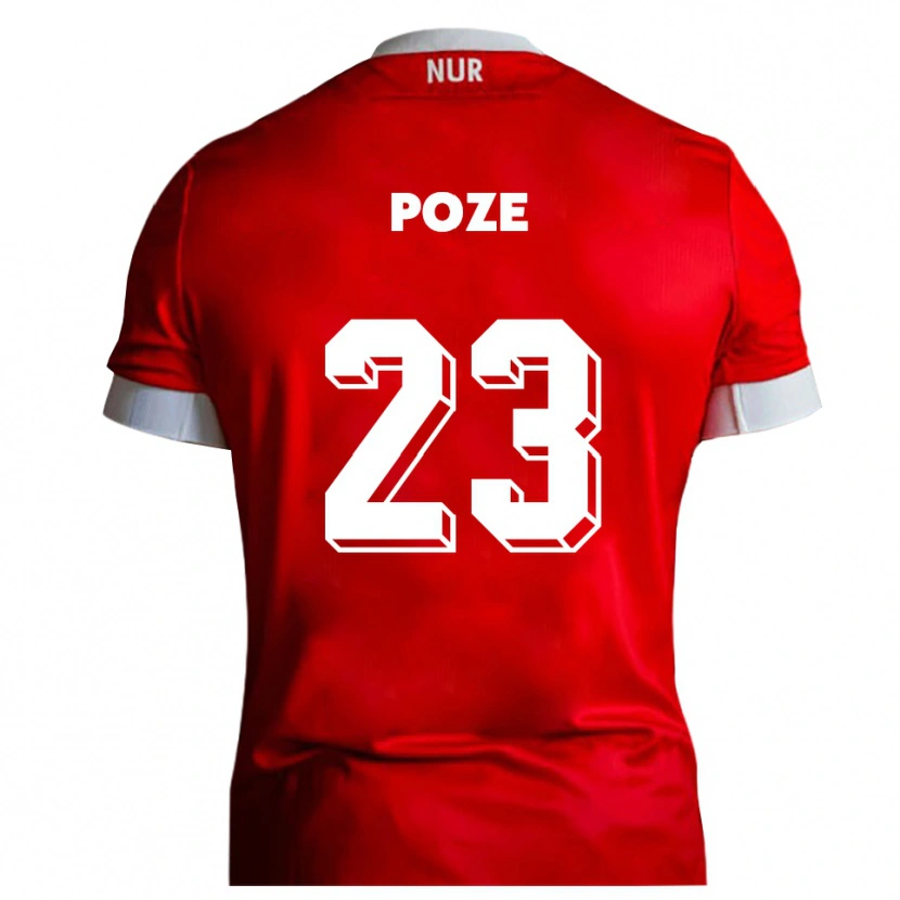 Danxen Børn Paulas Poze #23 Rød Hvid Hjemmebane Spillertrøjer 2025/26 Trøje T-Shirt